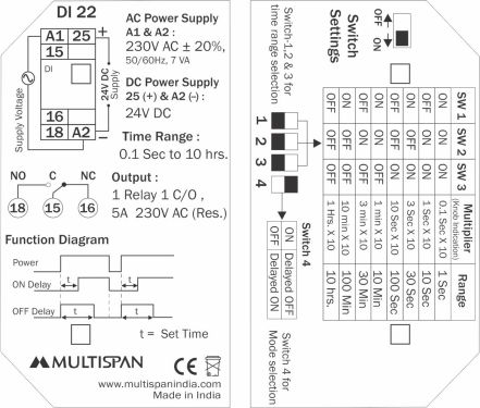 Time Delay Relay in UAE Wiring Diagram and settings