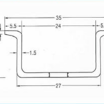DIN rail diagram dimensions