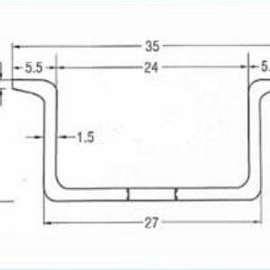 DIN rail diagram dimensions