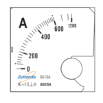 Analog Ammeter AC 600 5A IP40 Class 1.5 Eutroniks