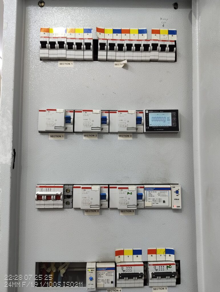 three phase energy meter single module direct connected up to 100A with Modbus. Size of an MCB. Manufactured by Rishabh Instruments. ED1111 MOD