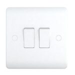 10A Switch 2 Gang 1 Way 250V Snowlite