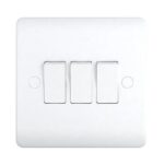 Three gang one way switch 10A SN305 Snowlite