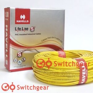 Havells 50.00mm² Yellow Single Core Flexible Copper Cable HR PVC Insulated BS6231 100 Metres