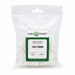 KableKonnect cable tie base 19x19mm without gum, pack of 100