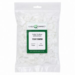 KableKonnect cable tie base mount 19x19mm, pack of 100