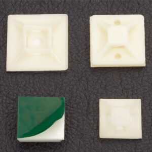 KableKonnect nylon cable tie mounts 19x19mm and 28x28mm, self-adhesive backing shown